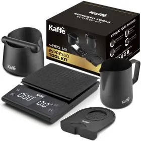 Inc 445034782714 Espresso Tool Kit 4-piece Set Digital Scale Knock Box Milk Frothing Pitcher
