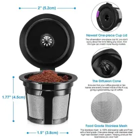 Inwoditeki 690770449927 Reusable K Cups 4 Pack Universal Fit Coffee Filters With Food Grade #3