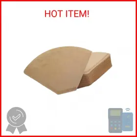 Irekamons 071287451014 #4 Cone Coffee Filter 8-12 Cup Unbleached Natural Paper No Blowout