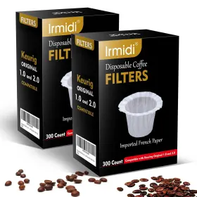 1su1030-3540 Irmidi 600 Disposable Coffee Filters For Keurig 1.0 And 2.0 Brewers