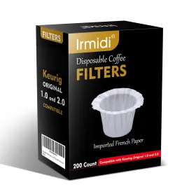 Irmidi 704090254700 Disposable Paper Coffee Filters 200 Count Filter With Brewers Single S