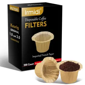 Irmidi 704090564410 200 Count Natural Disposable Coffee Paper Filters Filter Compatible Wi