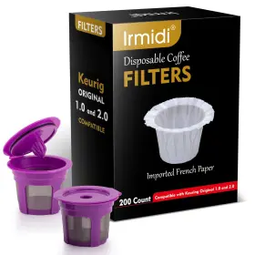 Irmidi 796345957559 Disposable Coffee Paper Filters 200 Count K Cup With 2 Pack Re