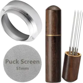 Jseak08 Joestikk Wdt Tool Espresso Accessories Kit 51mm Dosing Funnel Puck Screen 6 Stainless S
