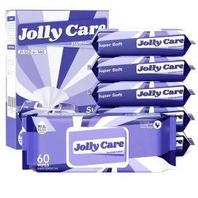 Jr-scz-6-360 Jolly Care Flushable Wipes For Adults Butt Plant-based Wet Wi