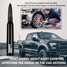 Junecarp 313041046075 Car Bullet Antenna Truck Exterior Decoration Accessories Toppers New Upg #3