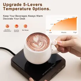 Junhetek 746626879087 Coffee Mug Warmer For Desk Auto Shut Off With 5 Temperature Con #2