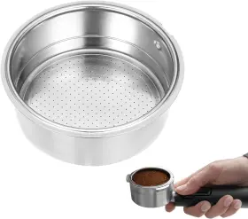 Ayetfb9hp Kalione 51mm Portafilter Basket Stainless Steel Coffee Filter Double Layer Pressurized