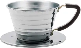 04021 Kalita #04021 Stainless Steel Wave Coffee Dripper Size 155 Silver