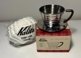 Kalita 798525555456 Wave 155 Stainless Steel Coffee Dripper Used With New Filters