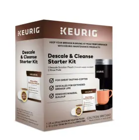 5000358804 Keurig Brewers Descale And Cleanse Starter Kit Two Pods One Solution Pouch