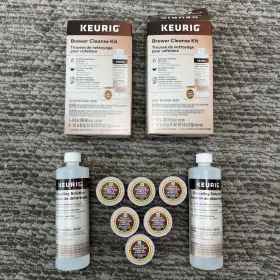 Keurig-909-778-09 Keurig Lot Of 2 Coffee Brewer Cleaner 14 Oz Descaling Solution 6 Rinse Pods Keurig-909-778-09 Keurig Lot Of 2 Coffee Brewer Cleaner 14 Oz Descaling Solution 6 Rinse Pods