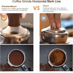 G521wn51us Kithchenboss Coffee Tamper 51mm Espresso Metal Pressure Wooden #3
