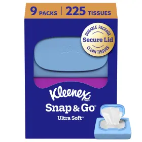 10036000582793 Kleenex Snap And Go Ultra Soft Facial Tissues 9 Onthego Packs 25 Per Pack 3p