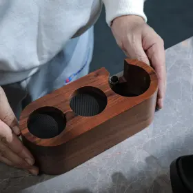 11009 Knodos 58mm Espresso Tamper Station Rosewood Machine Accessories