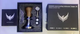 Knodos 313038888886 58.5mm Calibrated Coffee Tamper V2 With Self Leveling And Double Spring-loaded Des