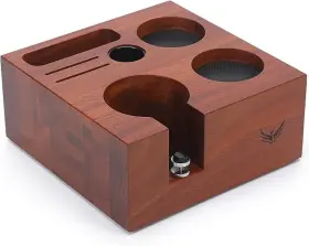 Knodosaa7 Knodos 58mm Espresso Tamping Station And Tool Organizer In Rosewood