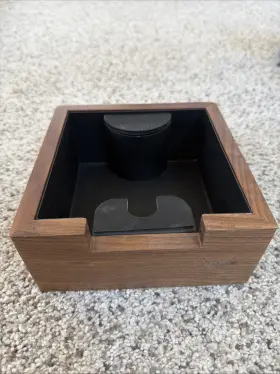 Knodosb007 Knodos Espresso Knock Box And Portafilter Tamping Stand In Walnut