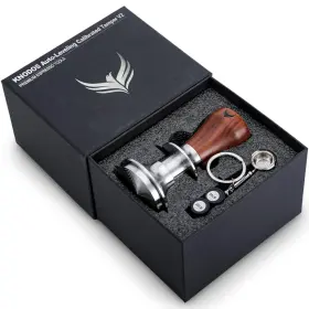 Tamperrswood01 Knodos 58mm Tamper For Espresso Machines V2 Rosewood Self Leveling And Double Spring