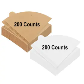 Cf400 Krijuess 400 Counts Cone Coffee Filters V01 Disposable Unbleached Natural Co