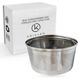 Krisven 197644242610 Reusable Coffee Filter Basket With Measurement Lines Stainless Steel Permane