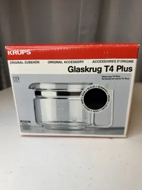 0220-42 Krups 010942109655 Glass Carafe Glaskrug Replacement 4 Cup Cafepresso - Black