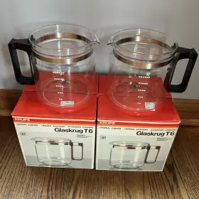 014-33-00 Krups 2 Glaskrug T6 Brown Made In West Germany 6 Cup Replacement Nos
