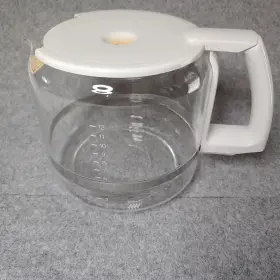 035o-70 Krups Glass Coffee Carafe T12 Aroma White Handle 12 Cup Vintage With Lid