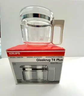 018o-70 Krups 42504 Glaskrug T4 Plus White Made In West Germany 4 Cup Replacement Nos