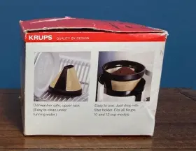 053o-33 Krups 48605 Permanent Gold Tone Coffee Maker Filter New In Box 10-12 Cup #3