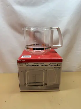 62357 Krups 10 Cup Replacement Glass Carafe White Cafe Prima And Procafe - No Lid Nob