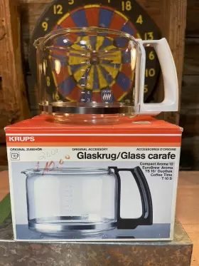 F034o-70 Krups Replacement Glass Carafe Original T10 Cup 0340-70 White Handle Coffee