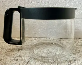Km405 Krups 12-cup Glass Coffee Replacement Pot / Carafe And Black Lid - Cafetiere
