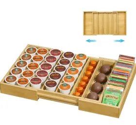 Kssaiz 723314136905 Coffee Pod Holder Drawer Compatible With Nespresso Capsules/k-cups - Bamboo