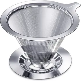 Laiyeoy 705353220647 Pour Over Coffee Dripper Slow Drip Paperless Filter Stainless Steel