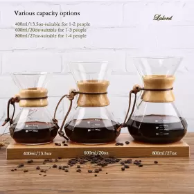 Zsmp-2 Lalord Pour Over Coffee Maker With Stainless Steel Filter 20 Oz Clear #2
