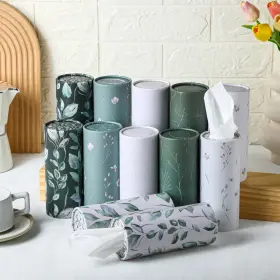 Layhit-queh1239283j Layhit 12 Pcs Car Tissues Round Facial Boxes Vintage Floral Printed Travel C