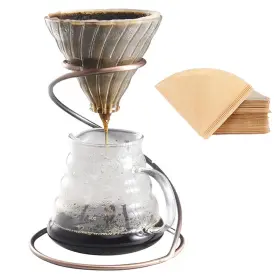 Cms3 Leijoco 744759599841 Glass Heat Resistance Pour Over Coffee Drippers Combination Set