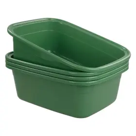 Lesbin 758150396824 3-pack 16 Quart Plastic Dishpan Basin/dish Bin Green