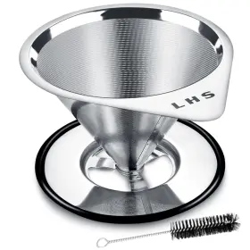 Lhs 604213322517 Pour Over Coffee Dripper Stainless Steel Filter Metal Cone Pape