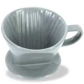 Lhuksgf 707713443017 Pour Over Ceramic - Coffee Dripper Maker With 3 Holes Flat Bot