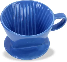 Lhuksgf 707713443048 Pour Over Ceramic - Coffee Dripper Maker With 3 Holes Blue