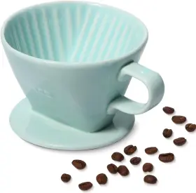 Lhuksgf 707713443055 Pour Over Ceramic - Coffee Dripper Maker With 3 Holes Green