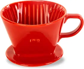 Lhuksgf 759784513717 Pour Over Ceramic - Coffee Dripper Maker With 3 Holes Flat Red