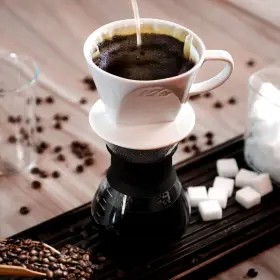 Lhuksgf 766725641613 Pour Over Ceramic - Coffee Dripper With 3 Holes Flat Bottom Porcelain Slow F #2
