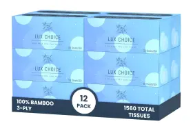 Lc150-16 Lux Choice Bamboo Facial Tissues 130 Per Box 3 Ply 12 Boxes 1560 Total Ult