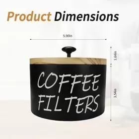 Lzsnh-03 Lvacodv Coffee Filter Holder Wood Storage With Lid Black #2