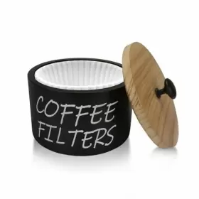 Lzsnh-03 Lvacodv Coffee Filter Holder Wood Storage With Lid Black #3