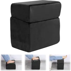 Wmb501482-leg-rest-black Mabozoo Foot Rest Under Desk 3 Adjustable Height With High-density Fo