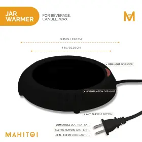 Mahitoi 850032712354 Large Warmer Plate Anti-slip Felt Bottom Safe Flameless Release Scent Ca #2